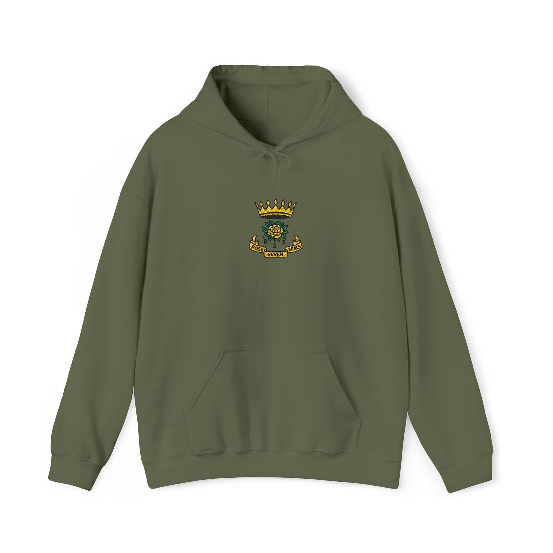 Rose of Seven Seals Hoodie - Soft Cotton Poly Blend Front Stitch Design - Bricks Masons