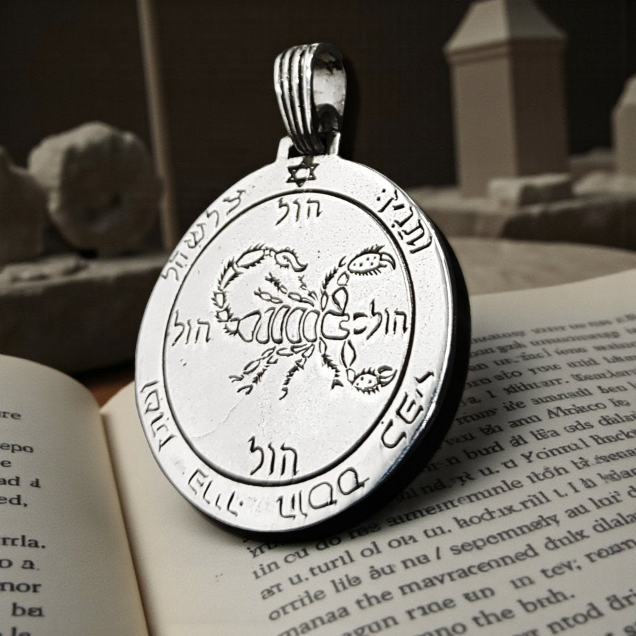 Wiccan pendant Fifth Pentacle consecrated to Mars in Silver 3 cm 13 g 44 Seals of Solomon Art 795 - Bricks Masons