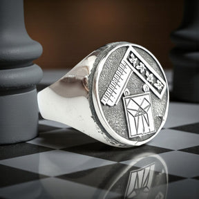 Masonic Ring Pythagorean Theorem Silver 1.8 Cm 12 Gr Art 812 - Bricks Masons