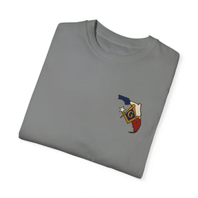 Master Mason Blue Lodge T-Shirt - Garment-Dyed Florida Mason - Bricks Masons