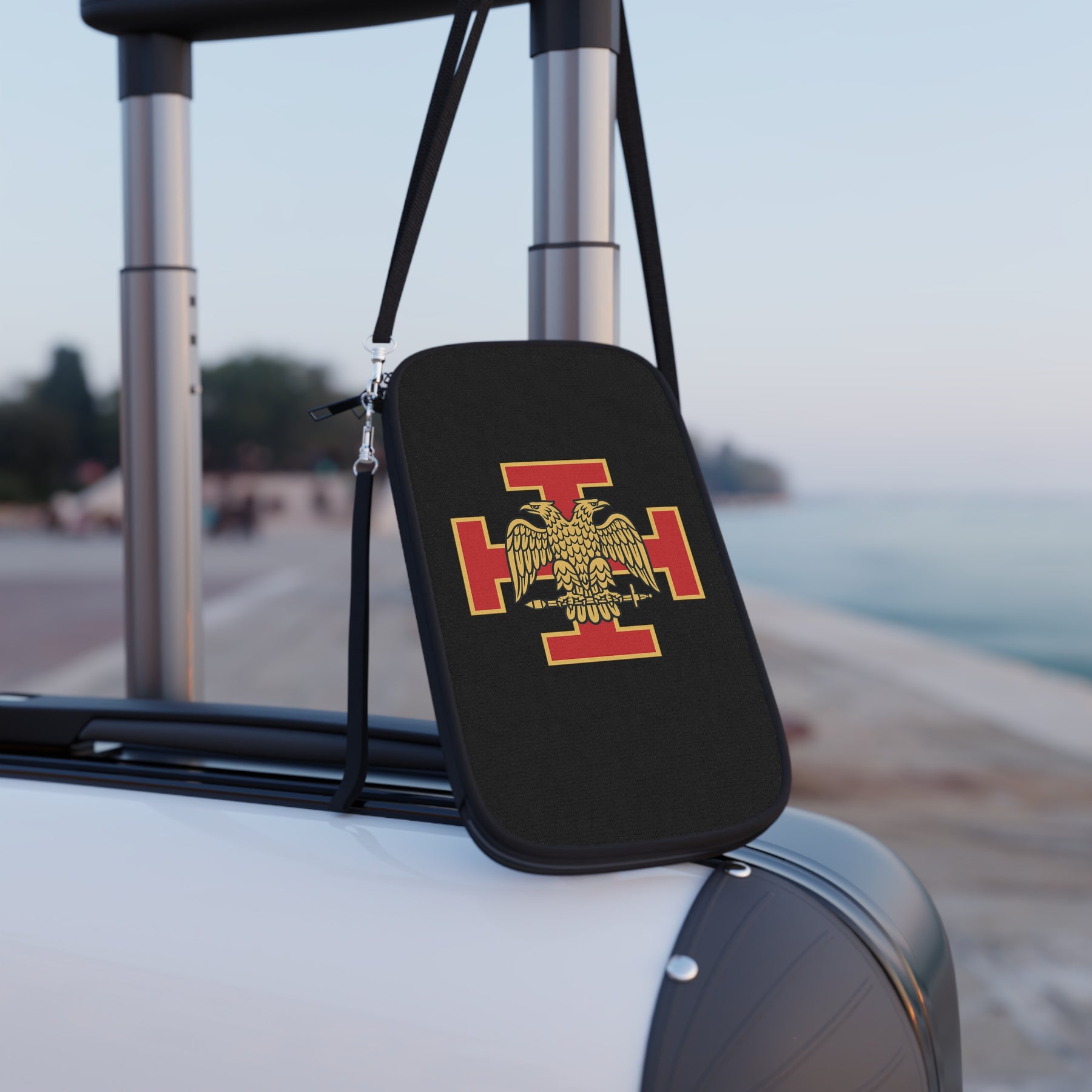 33rd Degree Scottish Rite Passport Wallet - Black & Red Cross With Eagle Wings Down - Bricks Masons