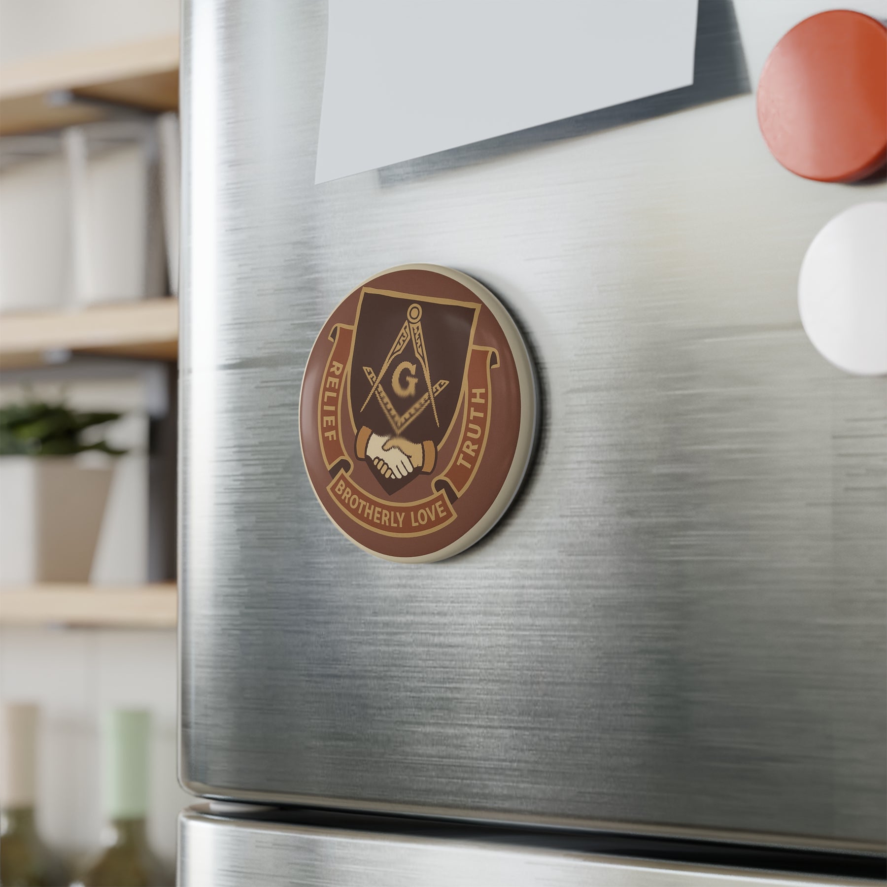 Master Mason Blue Lodge Magnet - Decorative Refrigerator - Bricks Masons