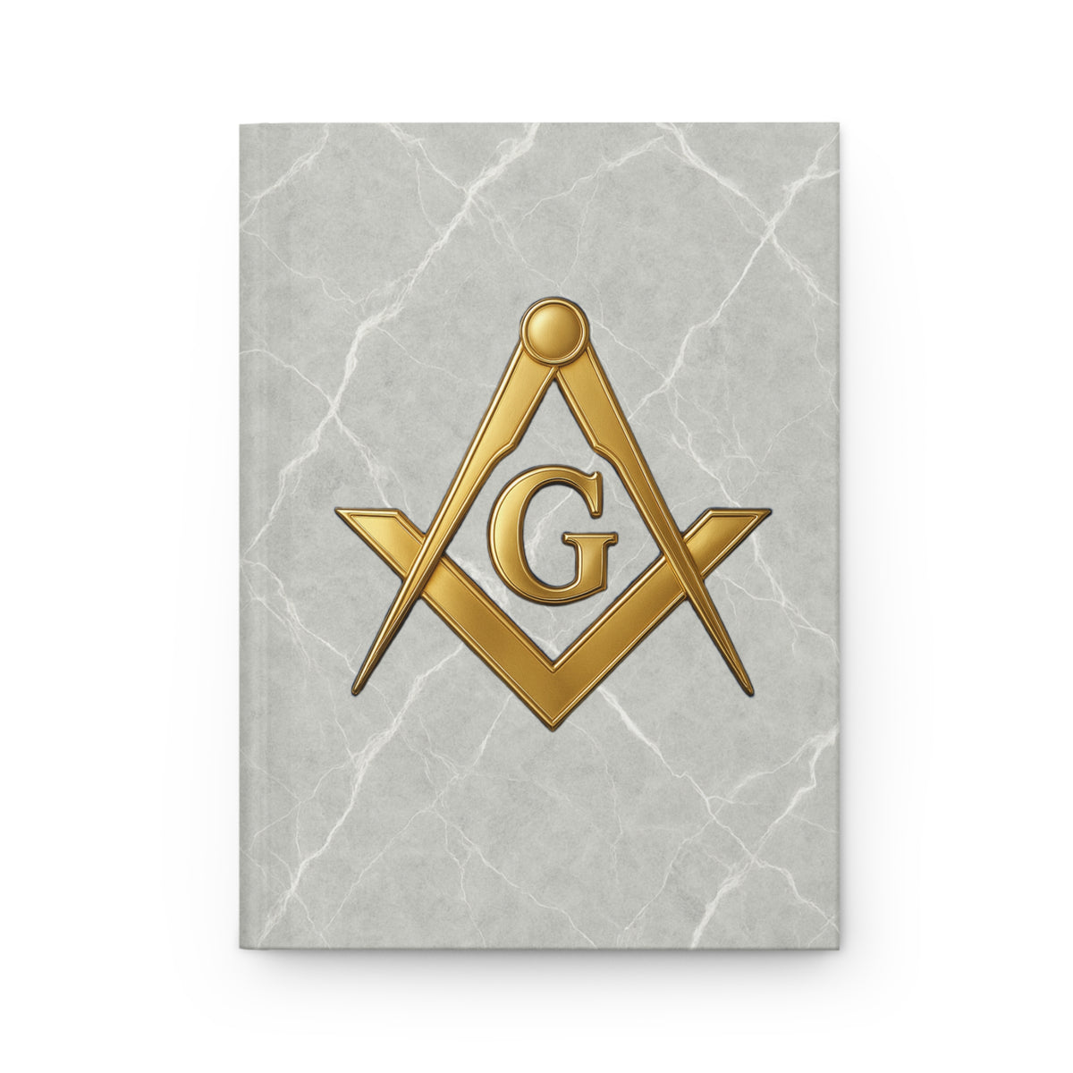 Master Mason Blue Lodge Journal - White Marble Finish Square & Compass G Notebook - Bricks Masons
