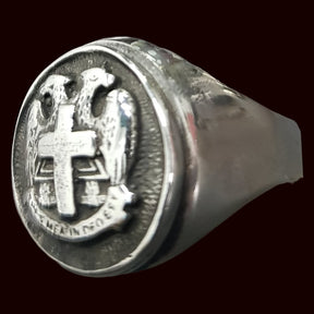 Masonic Ring Double-Headed Eagles Silver 1.8 cm 14 g Art 889 - Bricks Masons