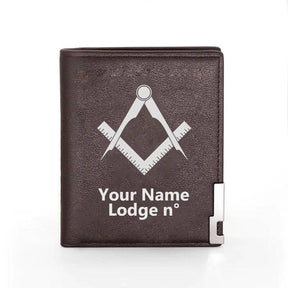 Master Mason Blue Lodge Wallet - Black & Brown