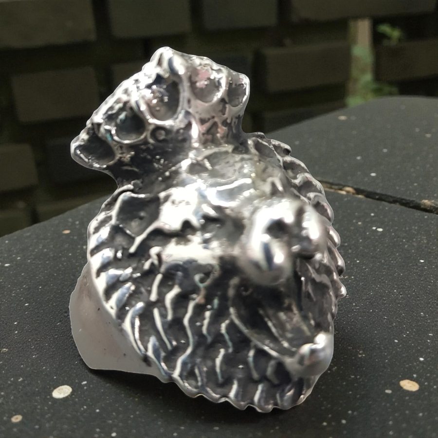 Leon Judah Rastafari Ring In Silver 24 Gr 3 X 2 Cm Art 896 - Bricks Masons