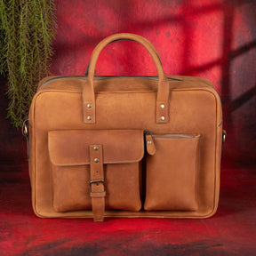 Grand Master Blue Lodge Briefcase - Brown Leather - Bricks Masons