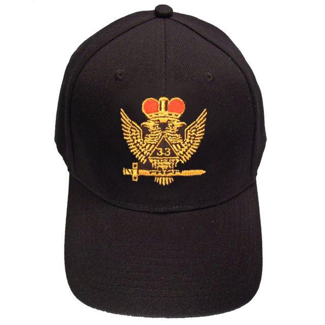 33rd Degree Baseball Cap - Wings Up Black Cotton