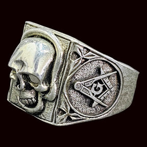 Virtus Junxit Masonic Ring 2 X 1.5 Cm In Silver 16 gr Art 91 - Bricks Masons