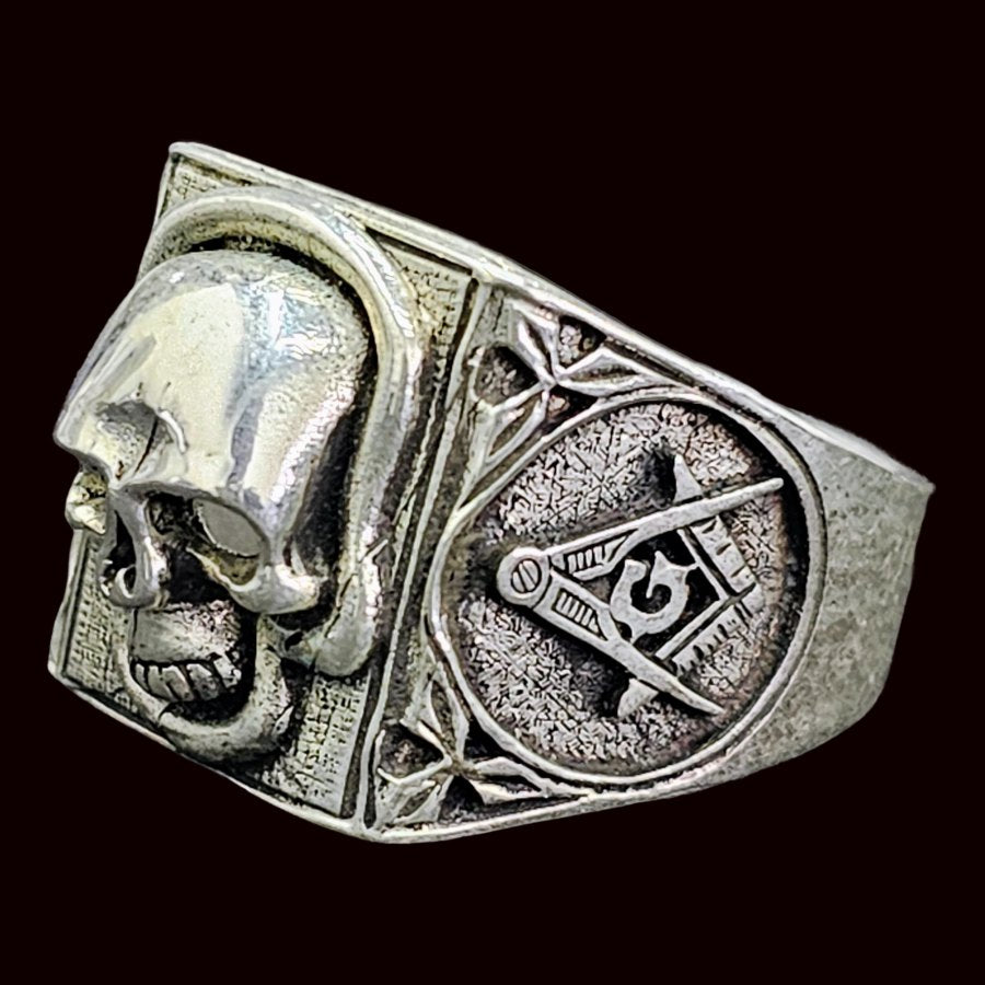 Virtus Junxit Masonic Ring 2 X 1.5 Cm In Silver 16 gr Art 91 - Bricks Masons