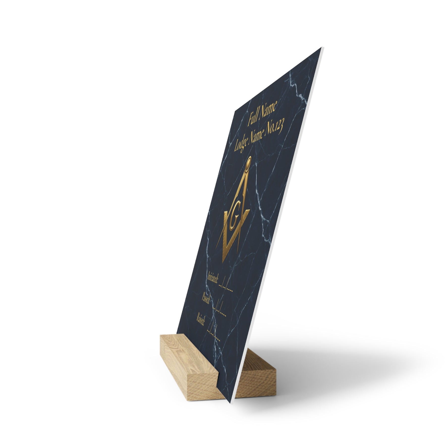 Master Mason Blue Lodge Plaque - with Stand - Bricks Masons