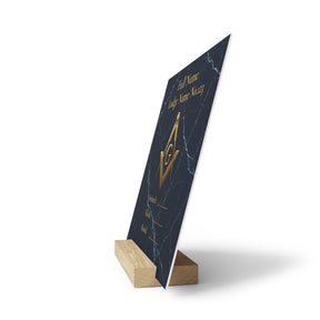 Master Mason Blue Lodge Plaque - with Stand - Bricks Masons