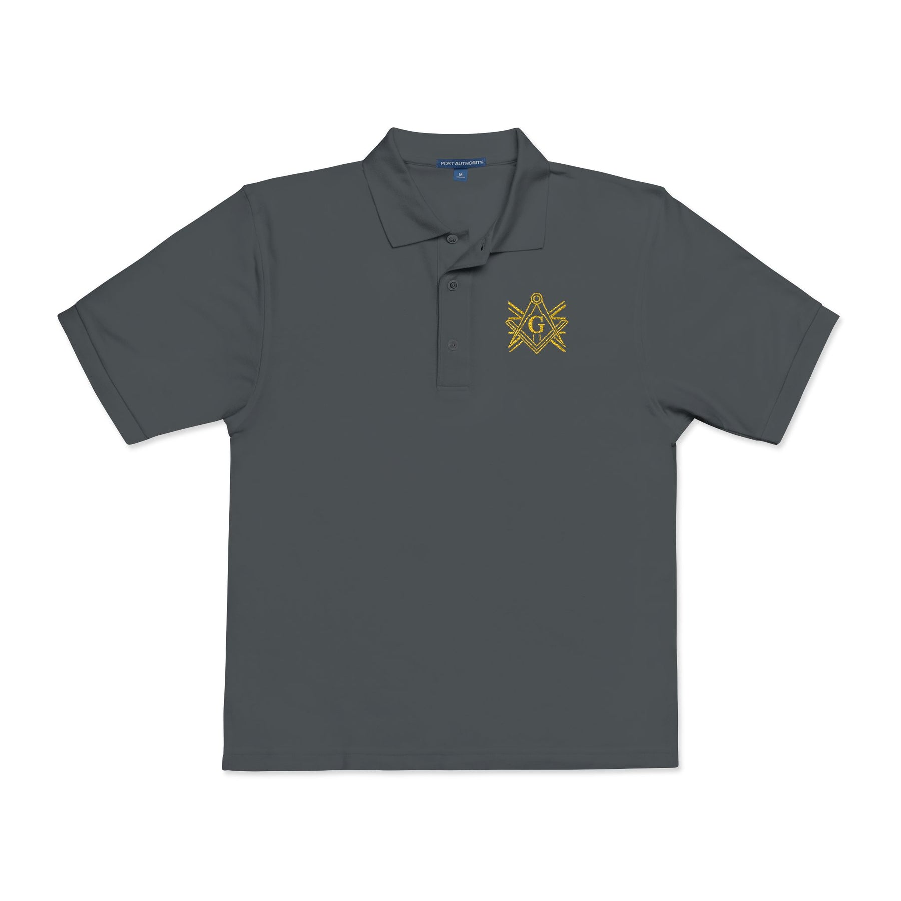 Master Mason Craft Polo Shirt - Embroidered United Kingdom Union Jack lines - Bricks Masons
