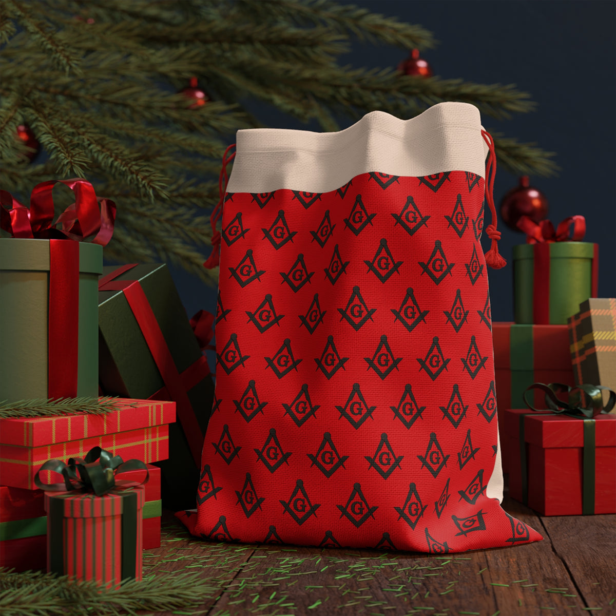 Master Mason Blue Lodge Gift Bag - Square & Compass with G Symbol Design - Bricks Masons