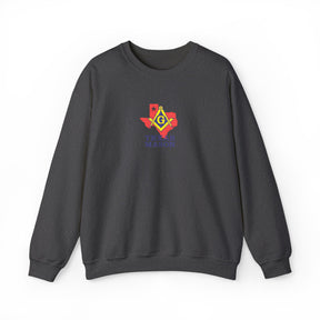 Master Mason Blue Lodge Sweatshirt - Crewneck Embroidered Emblem Texas Mason - Bricks Masons