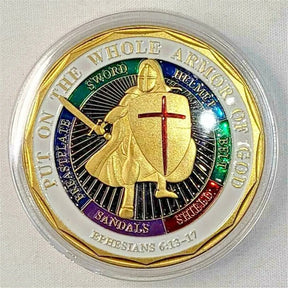 Knights Templar Commandery Coin -  Put On The Whole Armor of God - Bricks Masons