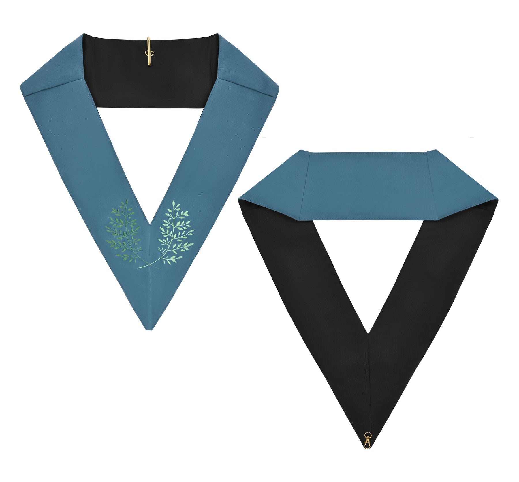 4th Degree Scottish Rite Collar - Ribbon Machine Embroidery Wreath - Bricks Masons