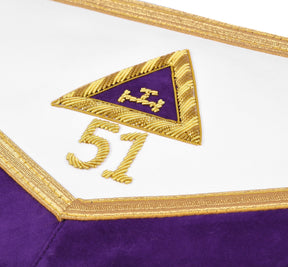 Captain Royal Arch Chapter Officer Apron - Bullion Hand Embroidery - Bricks Masons