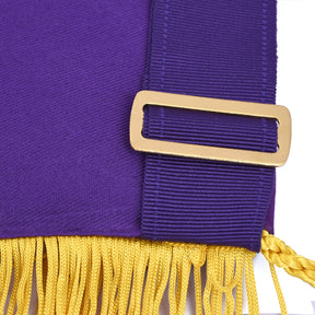 Past Grand Thrice Illustrious Master Royal & Select Masters English Regulation Apron - Purple Borders With Tassels