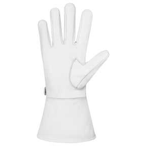 St. Thomas of Acon Gauntlet - White Leather with Wrist Strap