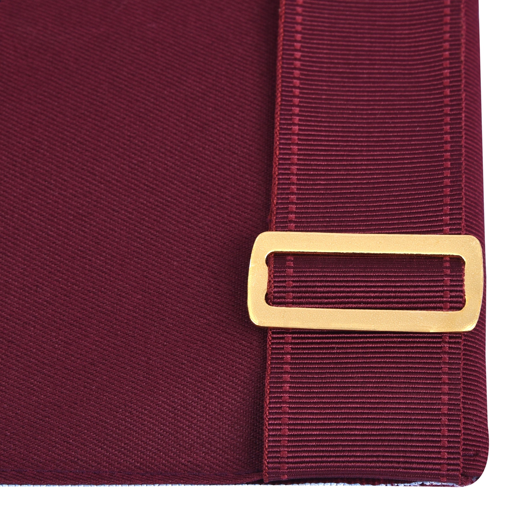 Worshipful Master Emulation Rite Apron - Turquoise & Maroon Moire with Gold Triple Taus - Bricks Masons