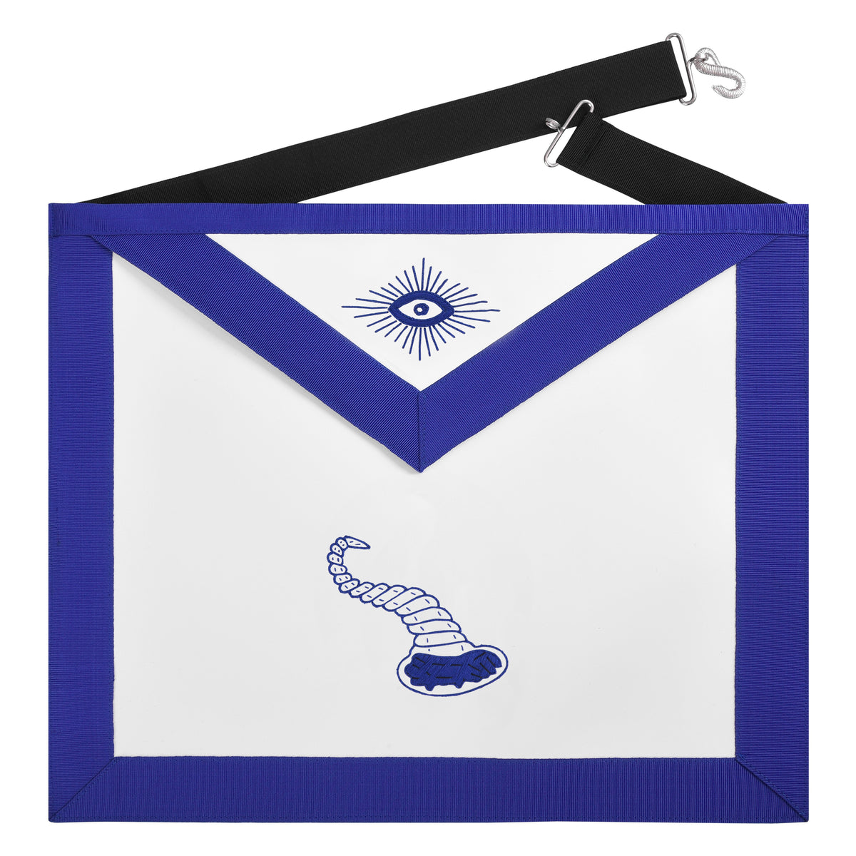 Junior Steward Blue Lodge Officer Apron - Blue Borders Machine Embroidery - Bricks Masons