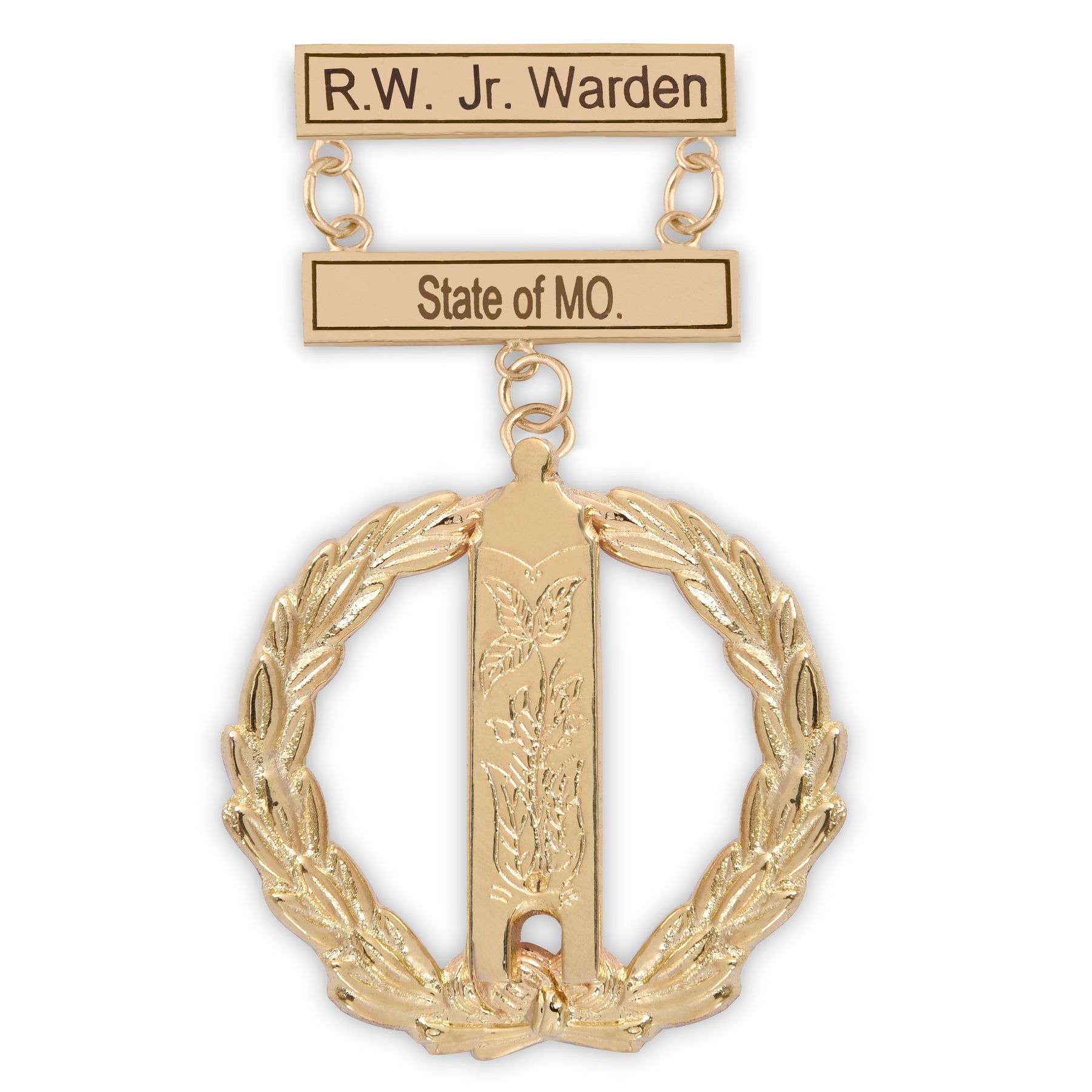 Grand Junior Warden Blue Lodge Breast Jewel - Gold Coated Customizable