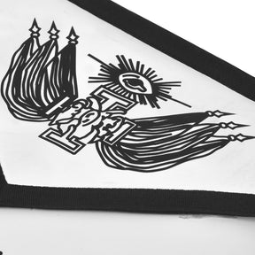 32nd Degree Scottish Rite Apron - Triangular White & Black Printed Emblem With Tassels - Bricks Masons
