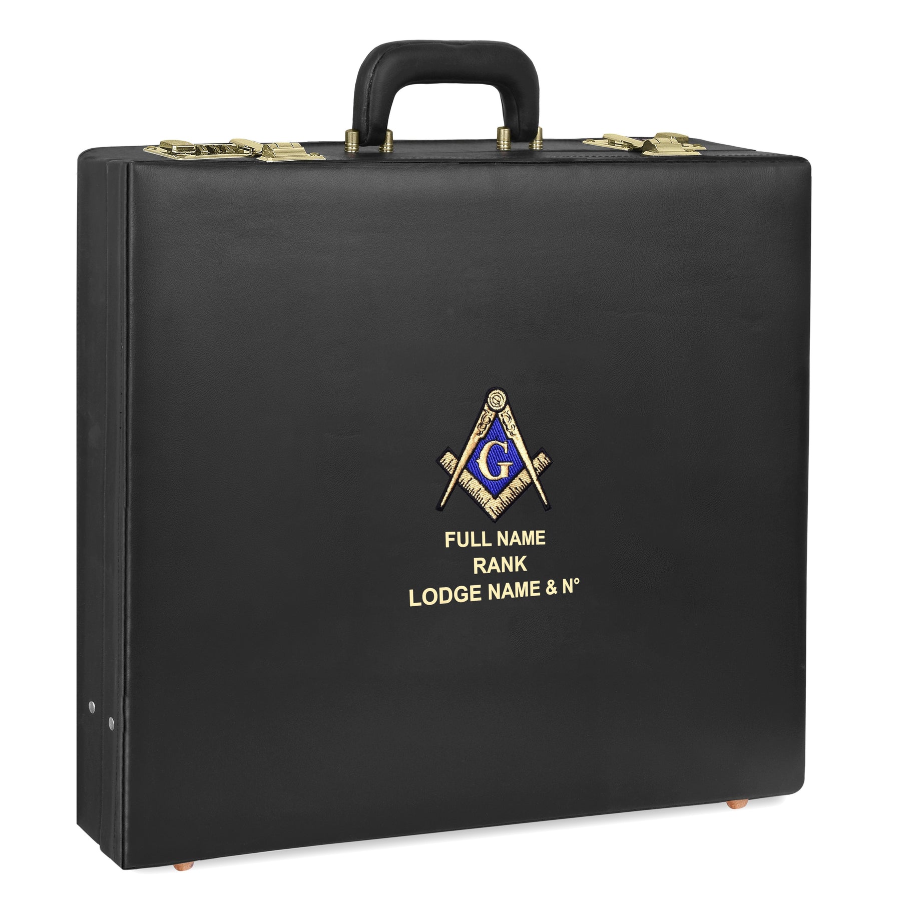 Master Mason Blue Lodge Apron Case - Blue & Gold Square & Compass G - Bricks Masons