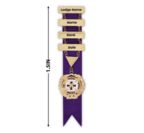 Past Grand Commander Knights Templar Breast Jewel - Engravable Bars With Purple Ribbon - Bricks Masons