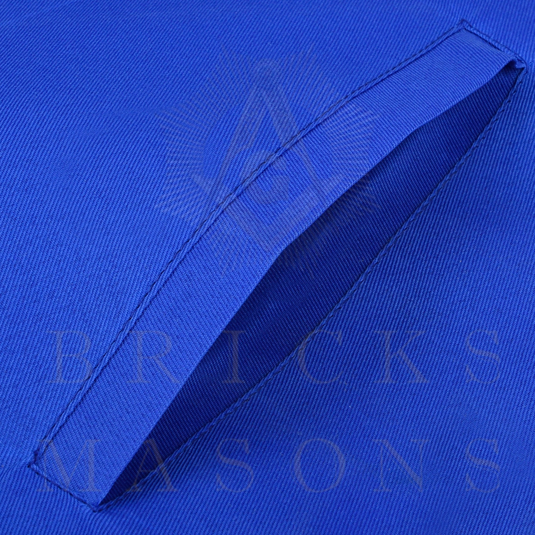Treasurer Blue Lodge Officer Apron - Blue Ribbon With Machine Embroidery Customizable Flap - Bricks Masons