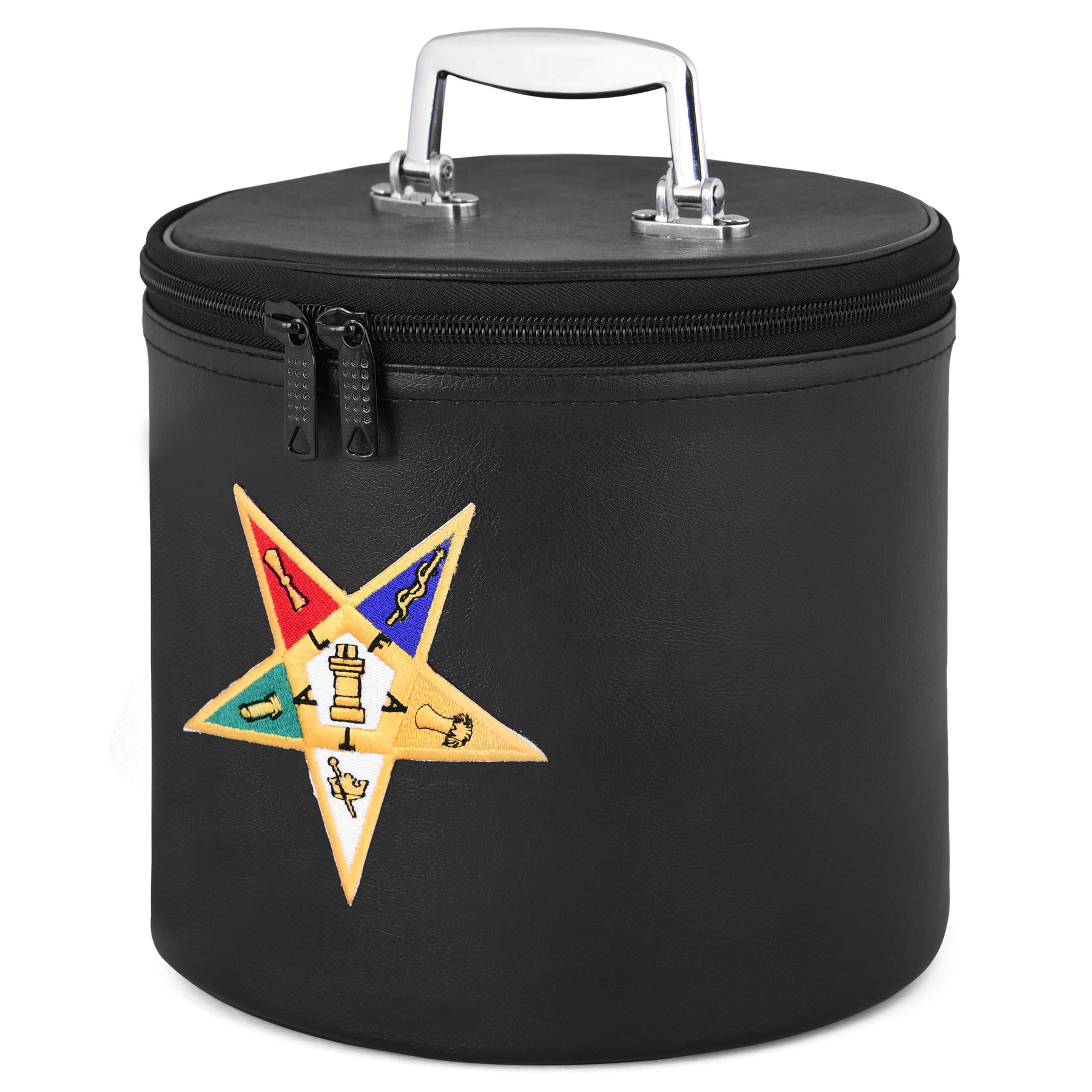 OES Fez Case - Black Imitation Leather with OES Emblem - Bricks Masons