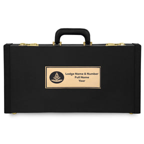 Past Master Blue Lodge Apron Case - Metal Plate Personalization Half Size - Bricks Masons