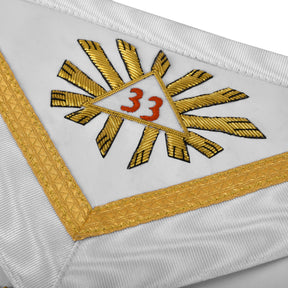 33rd Degree Scottish Rite Apron - Hand Embroidery Wings Up ALL COUNTRIES FLAGS - Bricks Masons