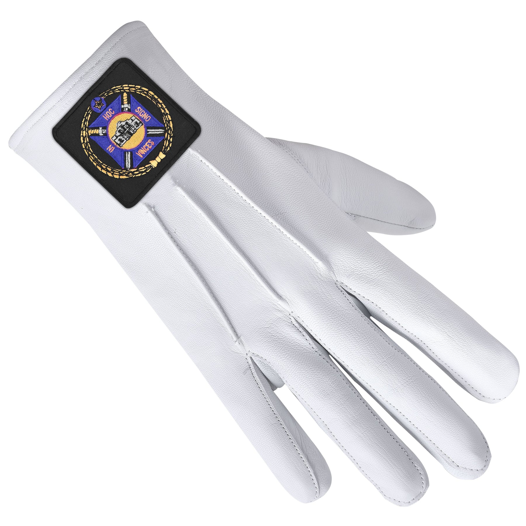 Knights Templar Commandery Glove - Leather With Black Patch - Bricks Masons