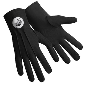 Knights Templar Commandery Glove - Black Cotton With White & Black Patch - Bricks Masons