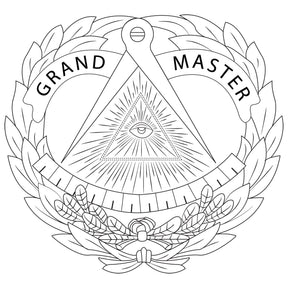 Grand Master Blue Lodge Belt - Black Leather - Bricks Masons