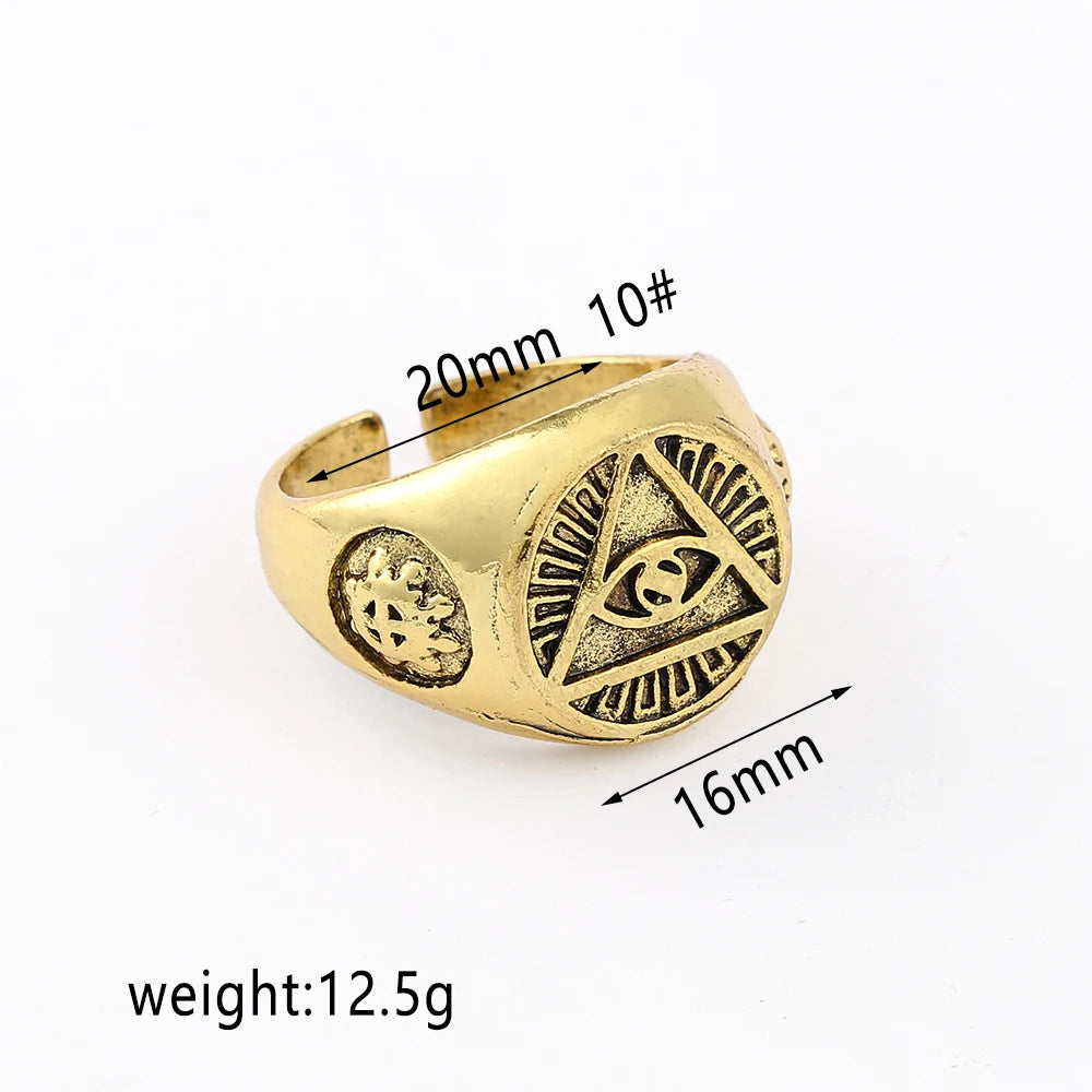 Eye Of Providence Ring - Gold Plated Zinc alloy - Bricks Masons