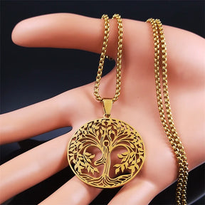 Ancient Israel Necklace - Tree of Life Stainless Steel - Bricks Masons