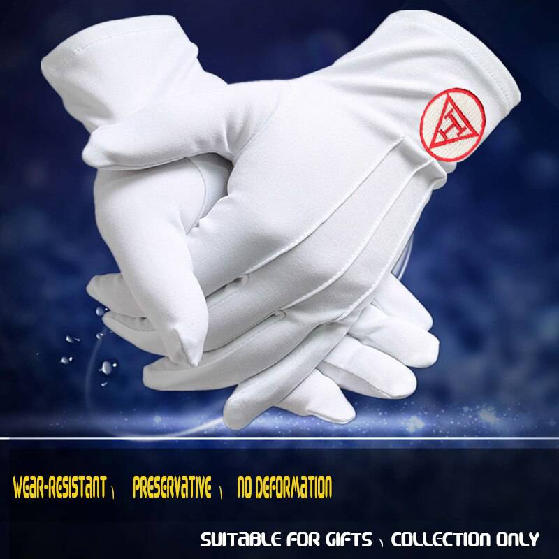 Royal Arch Chapter Gloves - Red Triple Tau - Bricks Masons