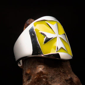 Order of Malta Commandery Ring - Yellow Cross Sterling Silver