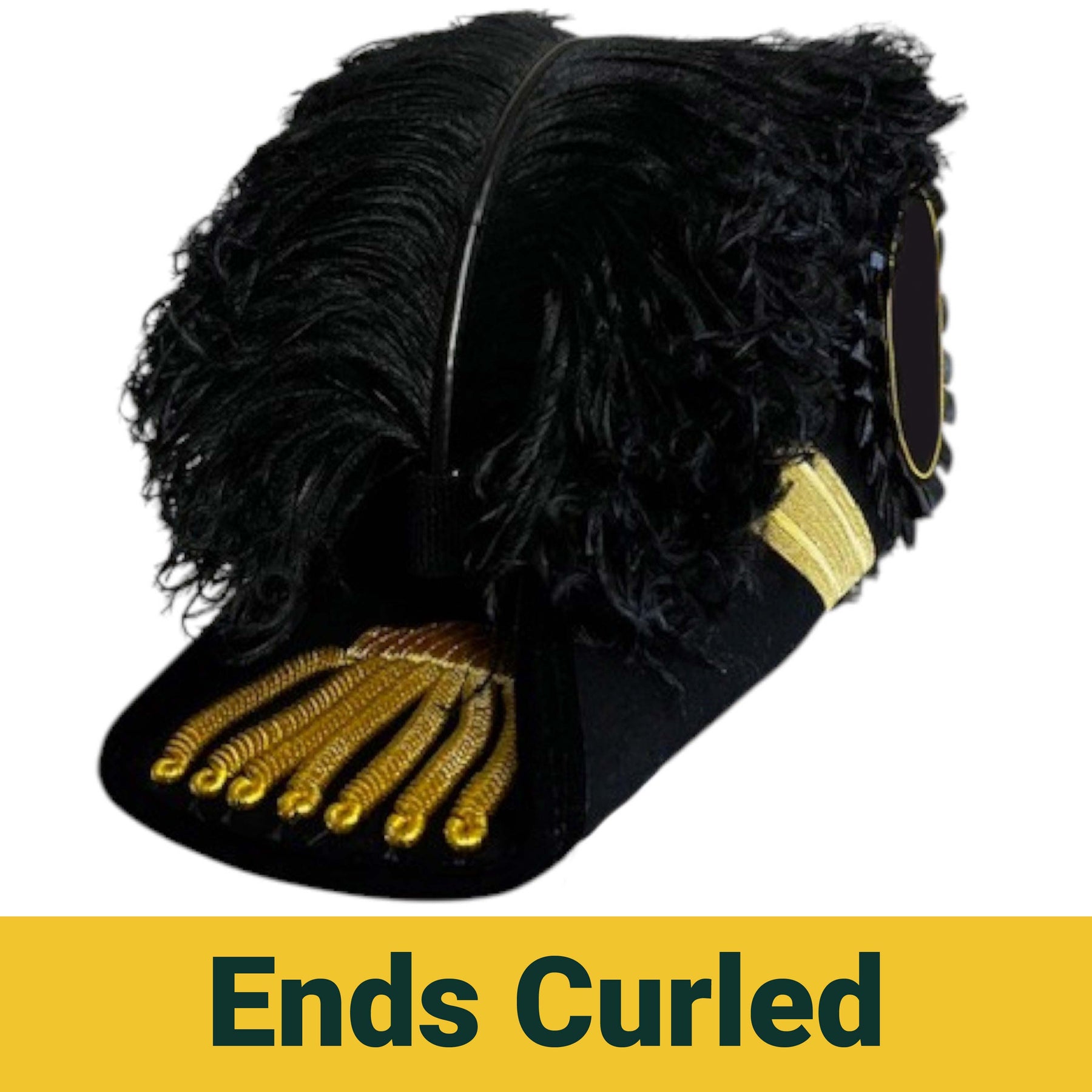 Eminent Commander Knights Templar Chapeau - All Black Plumes - Bricks Masons