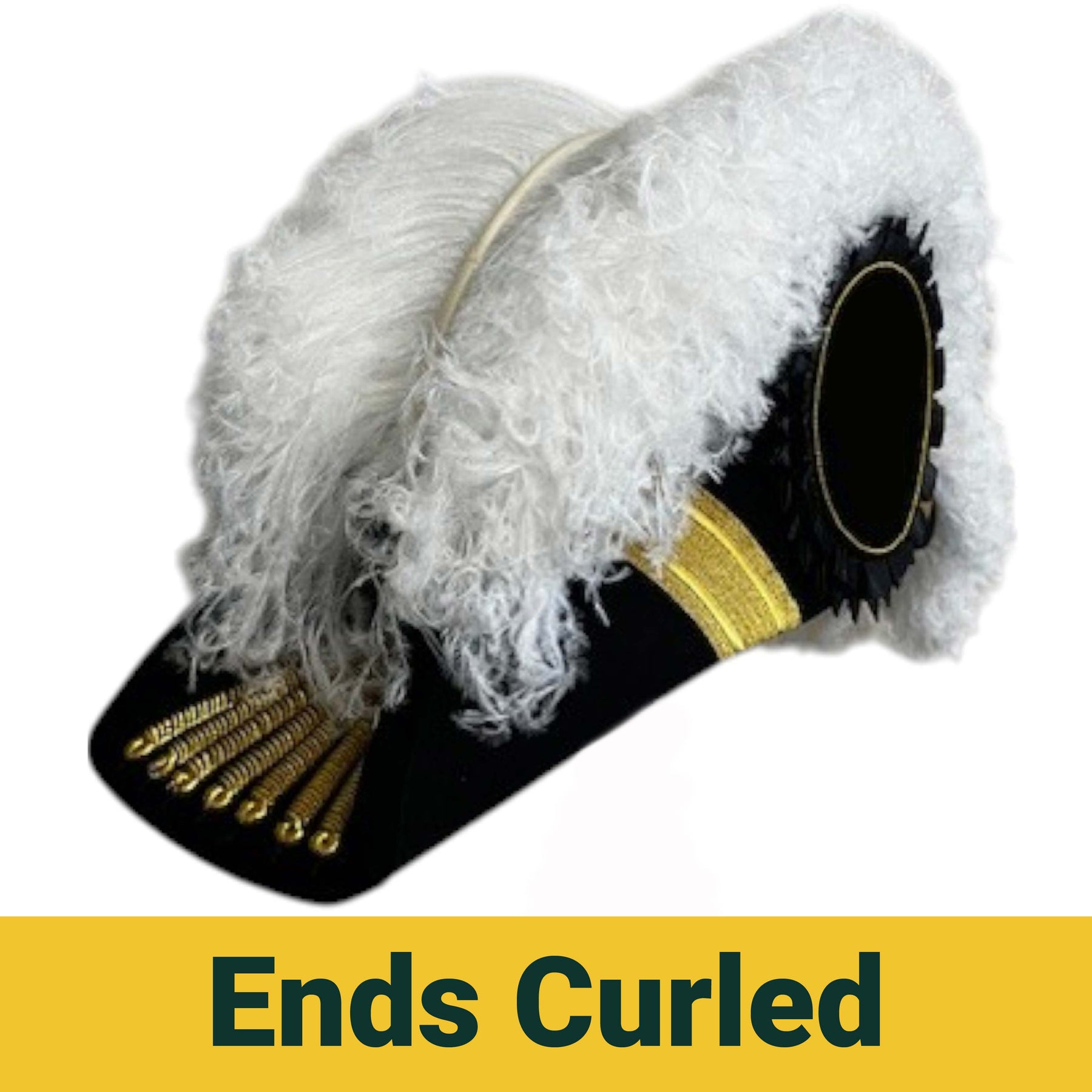 Past Commander Knights Templar Chapeau - All White Plumes - Bricks Masons