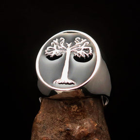 Ancient Israel Ring - Black Tree of Life Sterling Silver