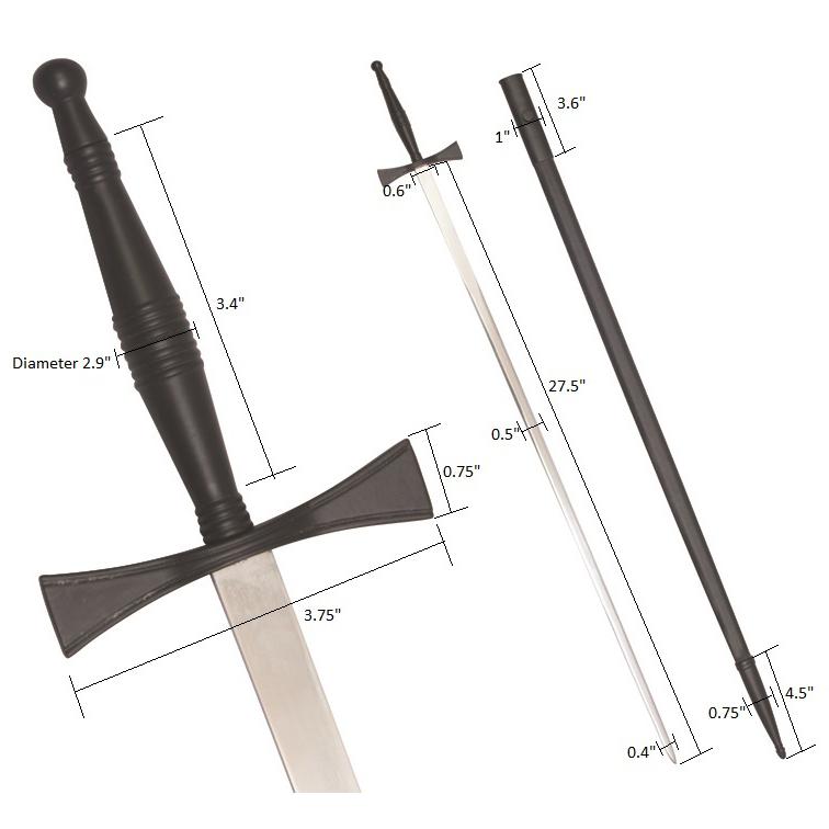 Universal Sword - Black Hilt and Black Scabbard