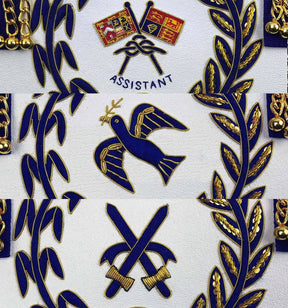 Grand Officers English Regulation Apron - Royal Blue - Bricks Masons