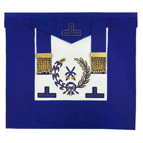 Grand Officers English Regulation Apron - Royal Blue - Bricks Masons