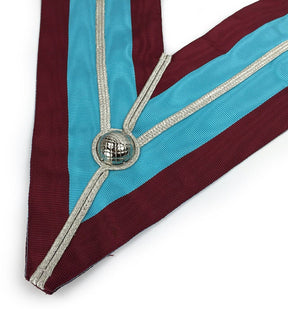 Past Master Mark Collar - Sky Blue & Maroon Moire