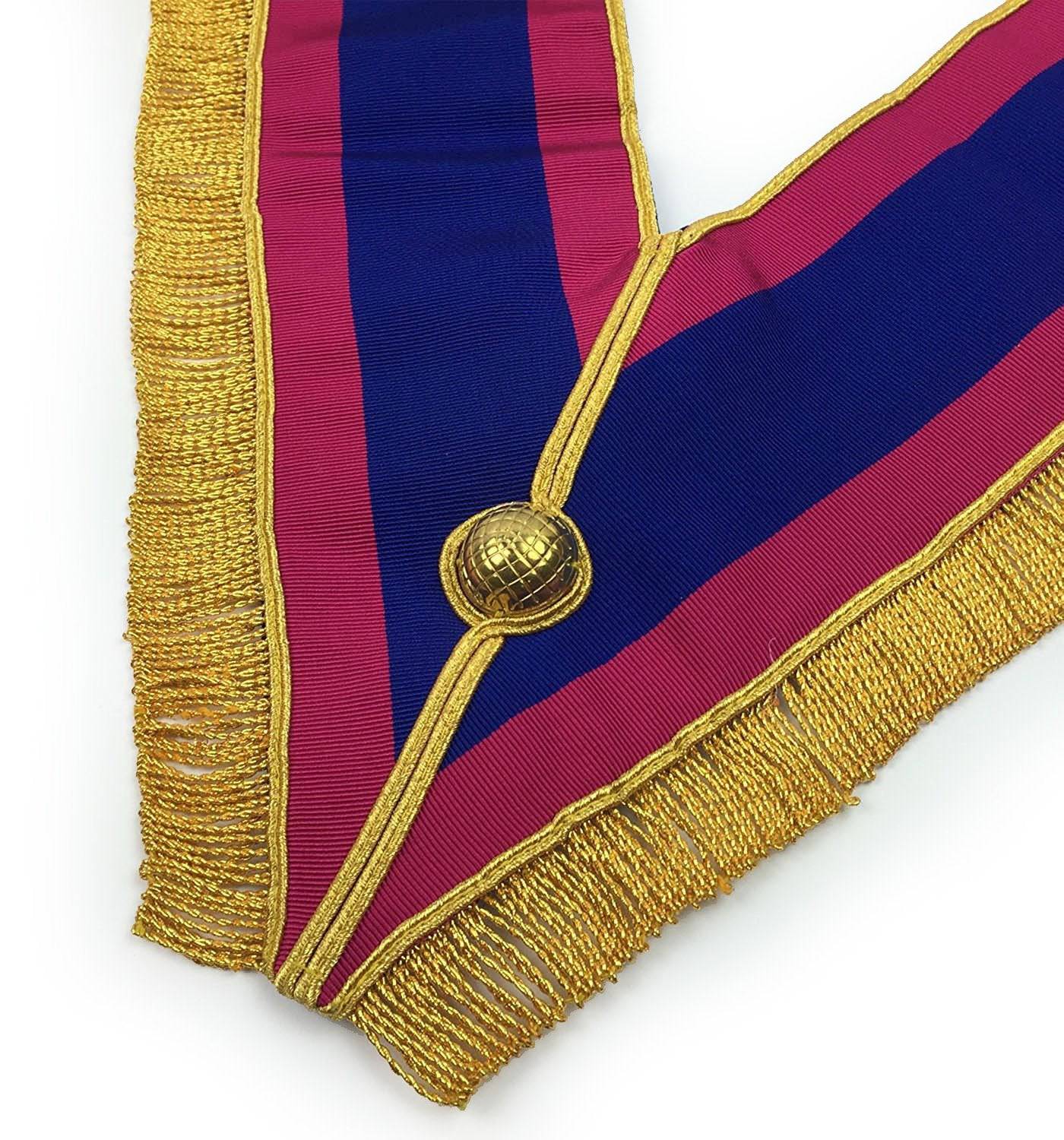 Provincial Mark Collar - Pink & Blue with Gold Fringe - Bricks Masons