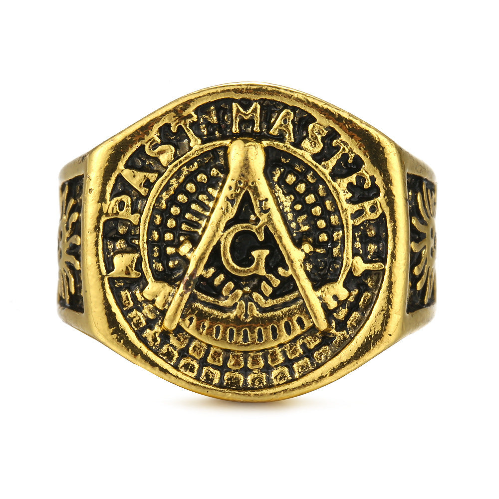 Past Master Blue Lodge Ring - Gold plating - Bricks Masons